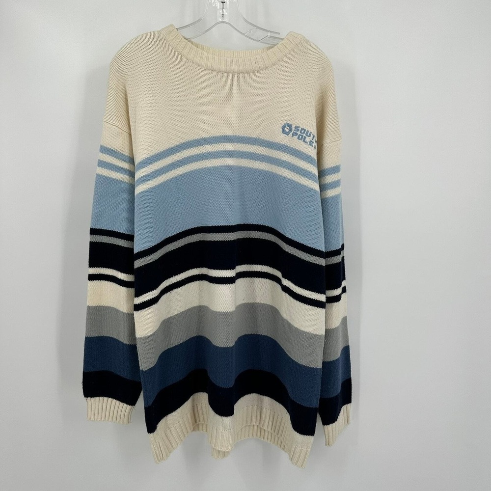 Southpole Mens Y2K Hip Hop Skater Sweater Sz XL Grunge Indie Streetwear Striped